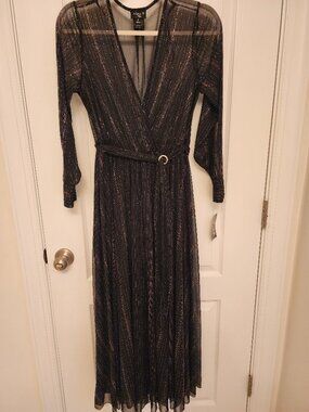 ALEX B / LONG EVENING DRESS / BLACK / SIZE 8